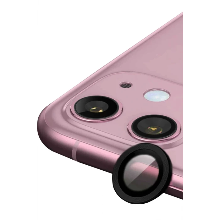 Newface Apple iPhone 11 Raze Metal Kamera Lens - Siyah