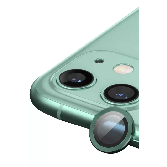 Newface Apple iPhone 11 Raze Metal Kamera Lens - Yeşil