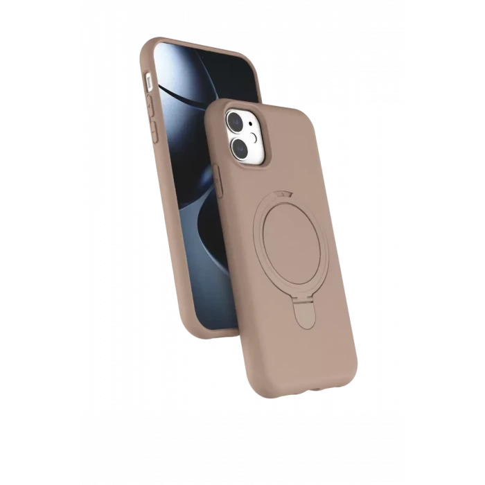 Newface Apple iPhone 11 Regal Magsafe Standlı Kapak - Çöl Titanyum
