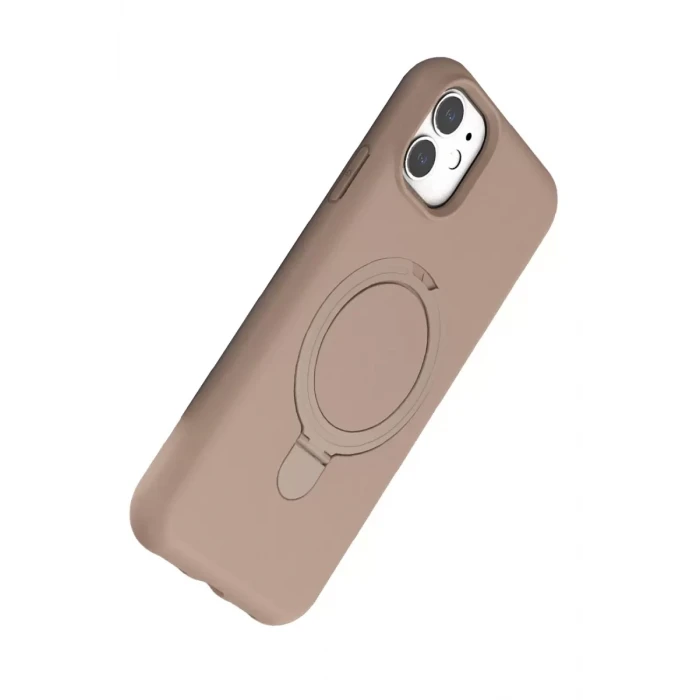 Newface Apple iPhone 11 Regal Magsafe Standlı Kapak - Çöl Titanyum