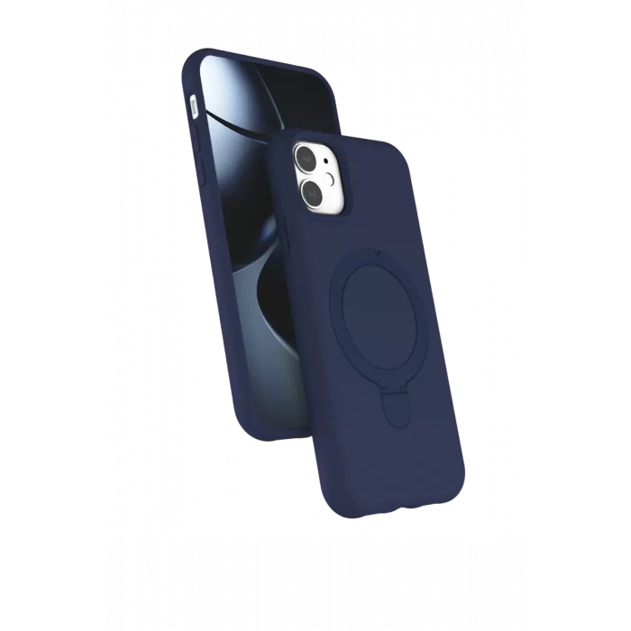 Newface Apple iPhone 11 Regal Magsafe Standlı Kapak - Lacivert