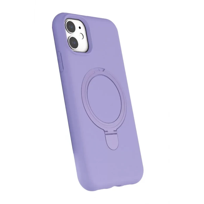 Newface Apple iPhone 11 Regal Magsafe Standlı Kapak - Lila