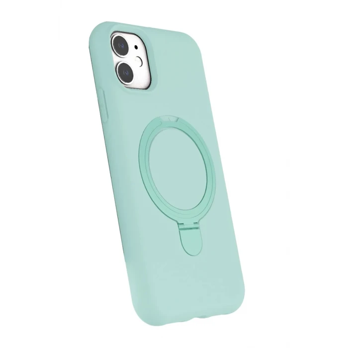 Newface Apple iPhone 11 Regal Magsafe Standlı Kapak - Su Yeşili