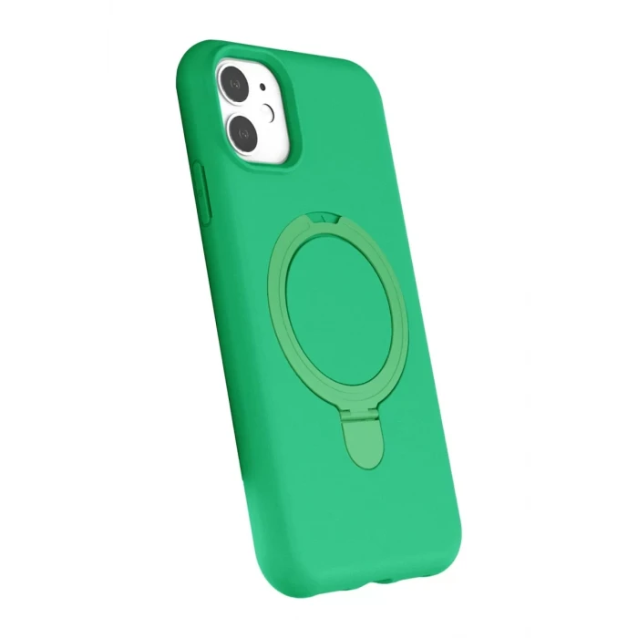 Newface Apple iPhone 11 Regal Magsafe Standlı Kapak - Yeşil