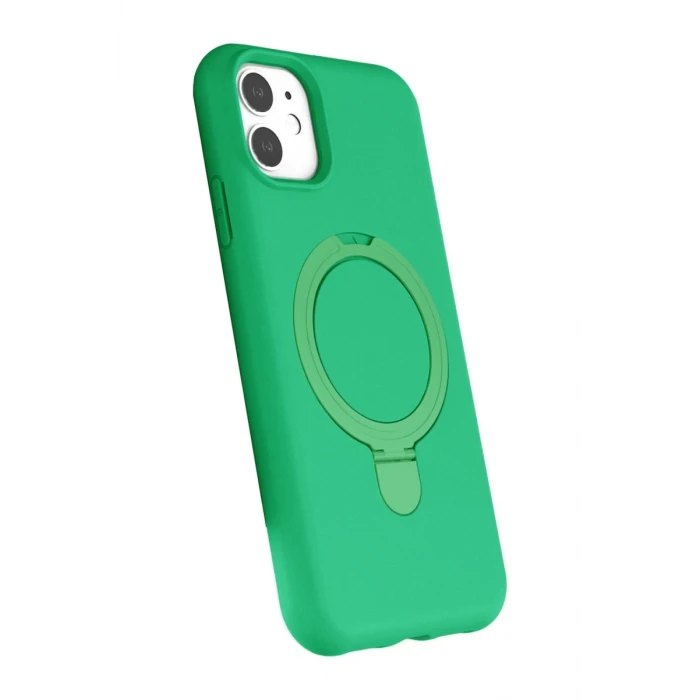 Newface Apple iPhone 11 Regal Magsafe Standlı Kapak - Yeşil