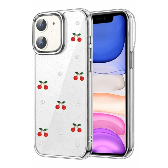 Newface Apple iPhone 12 Fiyonk Desenli Kapak - Desen 9