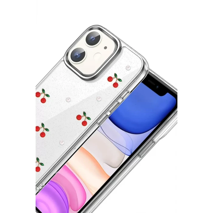 Newface Apple iPhone 12 Fiyonk Desenli Kapak - Desen 9