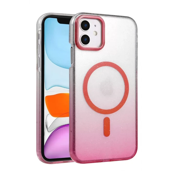 Newface Apple iPhone 12 Glossy Magsafe Kapak - Pembe