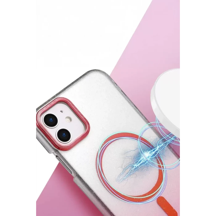 Newface Apple iPhone 12 Glossy Magsafe Kapak - Pembe