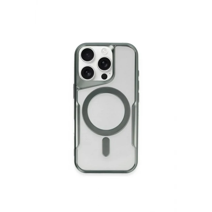 Newface Apple iPhone 12 Kılıf Boyi Magsafe Silikon Kapak - Yeşil