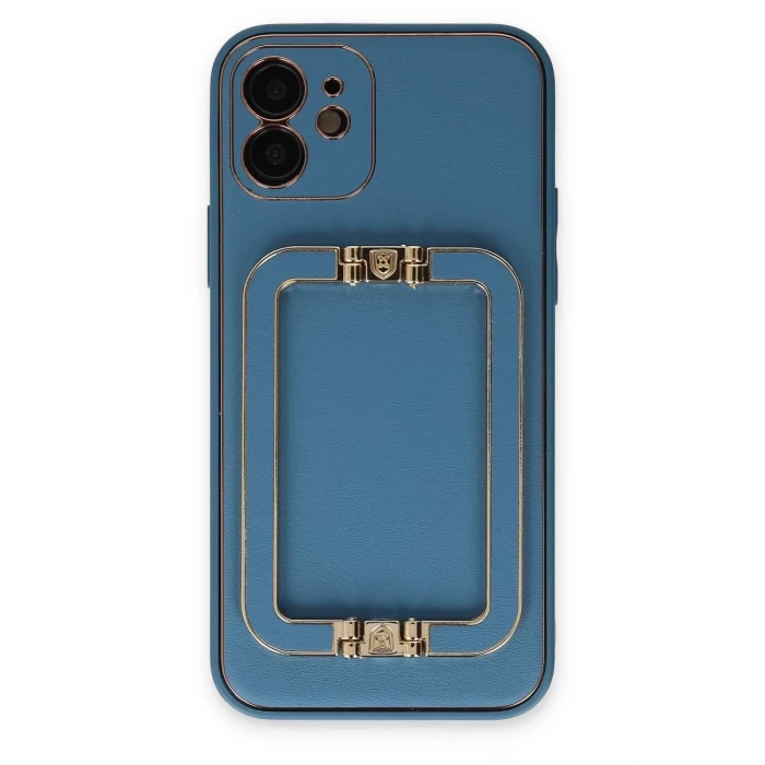 Newface Apple iPhone 12 Kılıf Coco Elit Kapak - Mavi