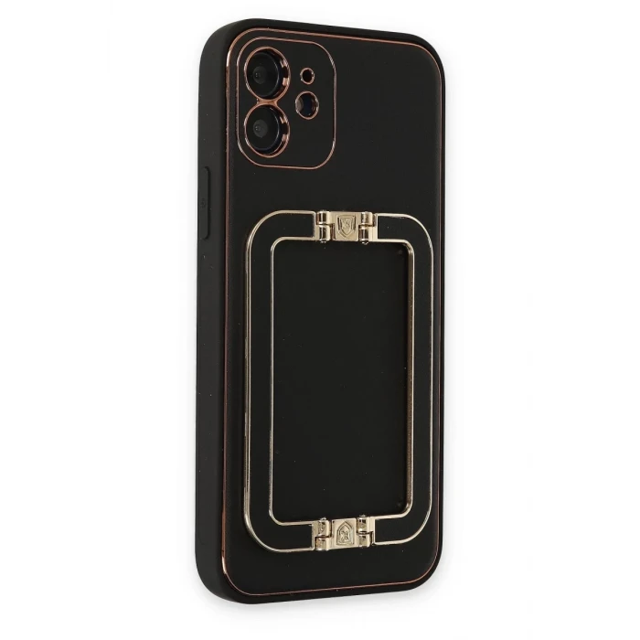 Newface Apple iPhone 12 Kılıf Coco Elit Kapak - Siyah