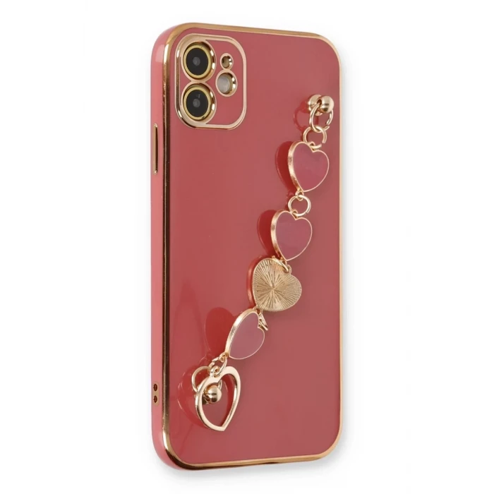 Newface Apple iPhone 12 Kılıf Esila Silikon - Kırmızı