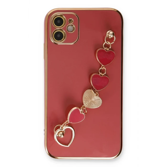 Newface Apple iPhone 12 Kılıf Esila Silikon - Kırmızı