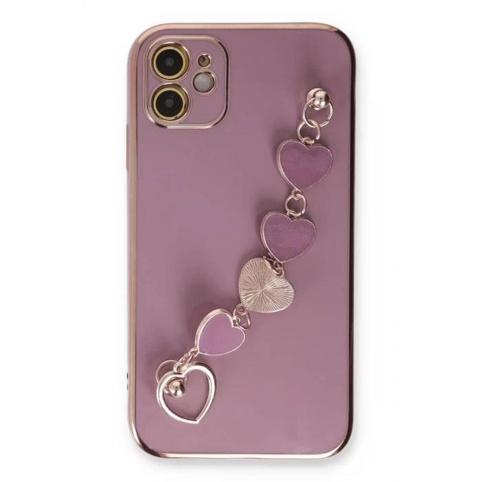 Newface Apple iPhone 12 Kılıf Esila Silikon - Mor