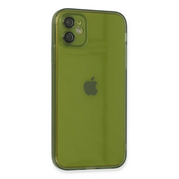 Newface Apple iPhone 12 Kılıf Fly Lens Silikon - Yeşil