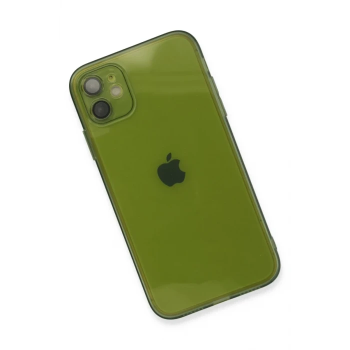 Newface Apple iPhone 12 Kılıf Fly Lens Silikon - Yeşil