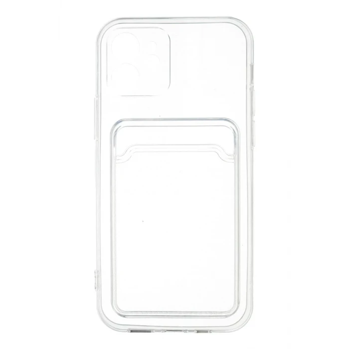 Newface Apple iPhone 12 Kılıf Kart Şeffaf Silikon - Şeffaf