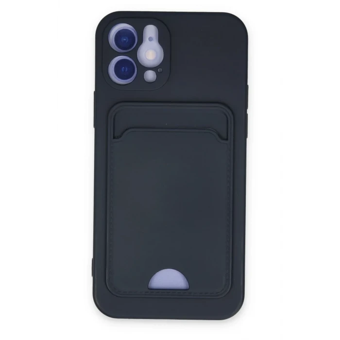 Newface Apple iPhone 12 Kılıf Kelvin Kartvizitli Silikon - Lacivert