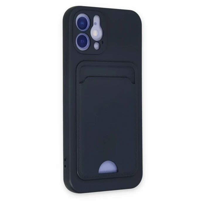 Newface Apple iPhone 12 Kılıf Kelvin Kartvizitli Silikon - Lacivert