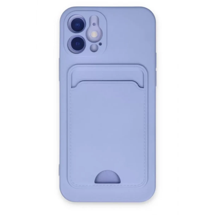 Newface Apple iPhone 12 Kılıf Kelvin Kartvizitli Silikon - Lila
