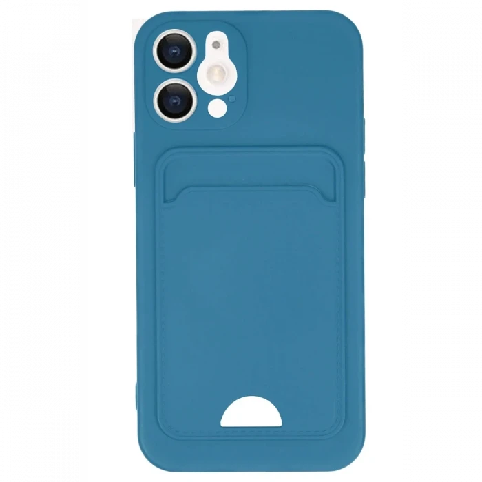 Newface Apple iPhone 12 Kılıf Kelvin Kartvizitli Silikon - Mavi