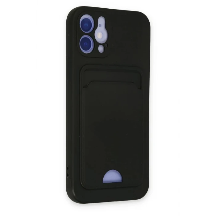 Newface Apple iPhone 12 Kılıf Kelvin Kartvizitli Silikon - Siyah