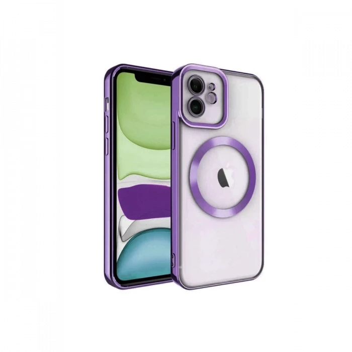 Newface Apple iPhone 12 Kılıf Kross Magneticsafe Kapak - Mor