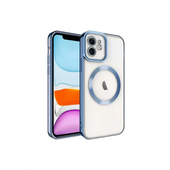 Newface Apple iPhone 12 Kılıf Kross Magneticsafe Kapak - Sierra Blue