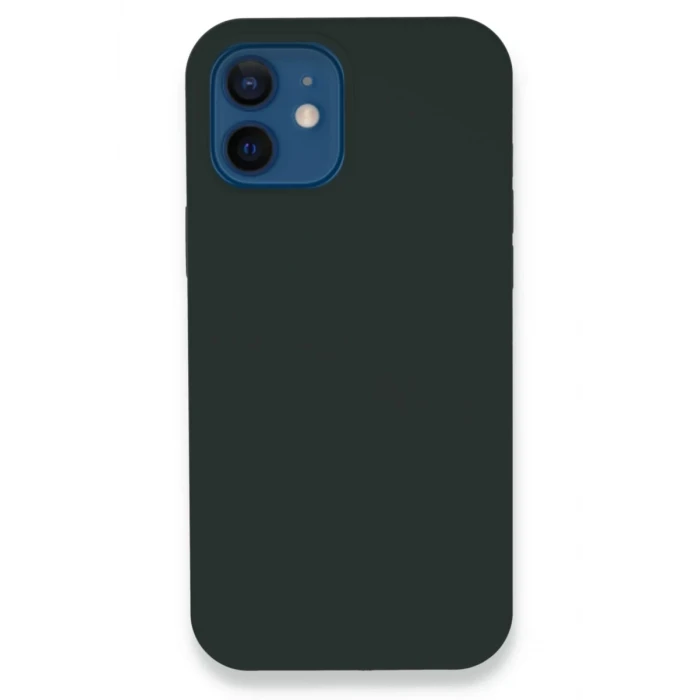 Newface Apple iPhone 12 Kılıf Lansman Legant Silikon - Koyu Yeşil