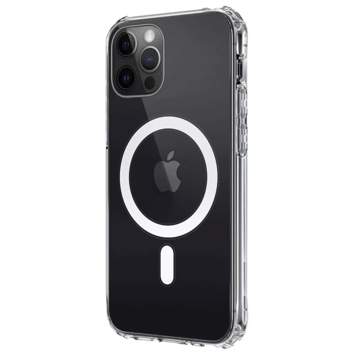Newface Apple iPhone 12 Kılıf Magneticsafe Şeffaf Silikon - Şeffaf