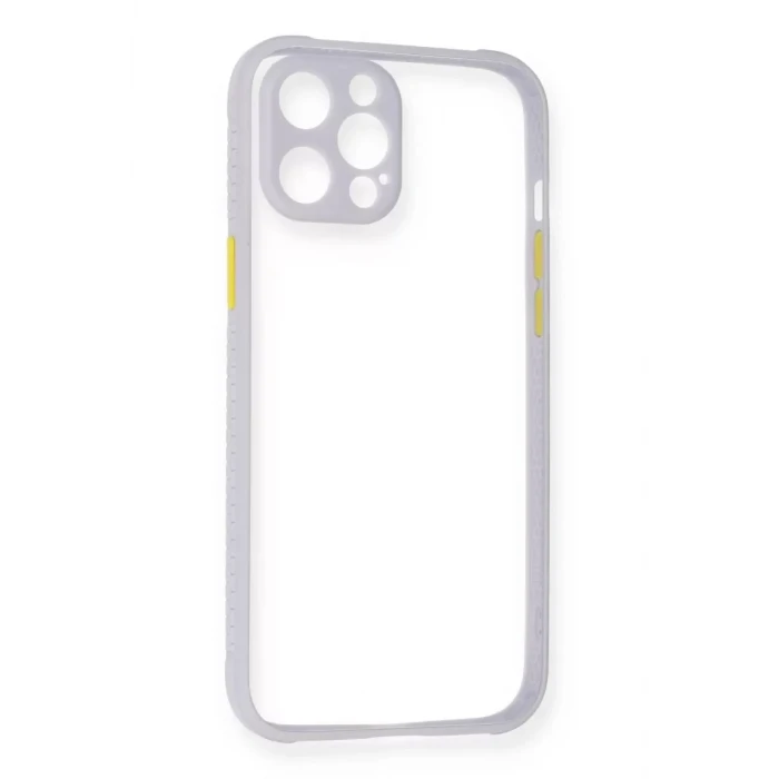 Newface Apple iPhone 12 Kılıf Miami Şeffaf Silikon - Lila