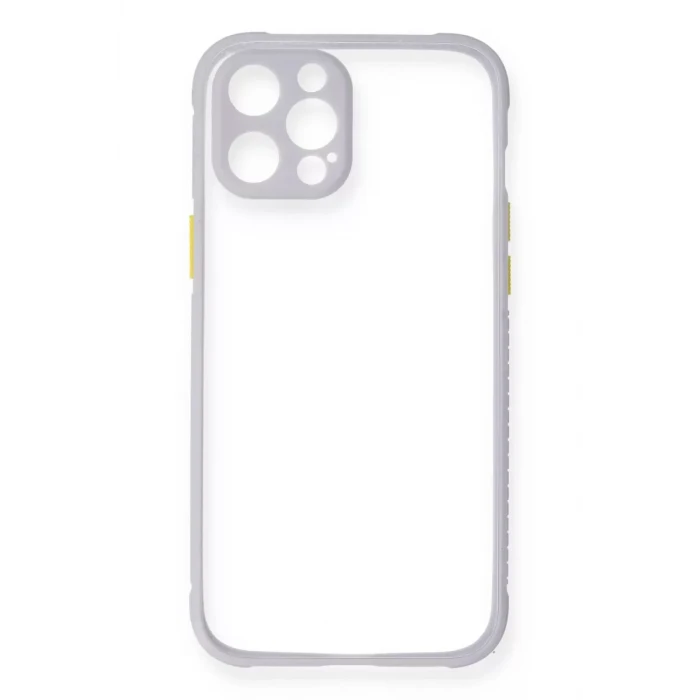 Newface Apple iPhone 12 Kılıf Miami Şeffaf Silikon - Lila