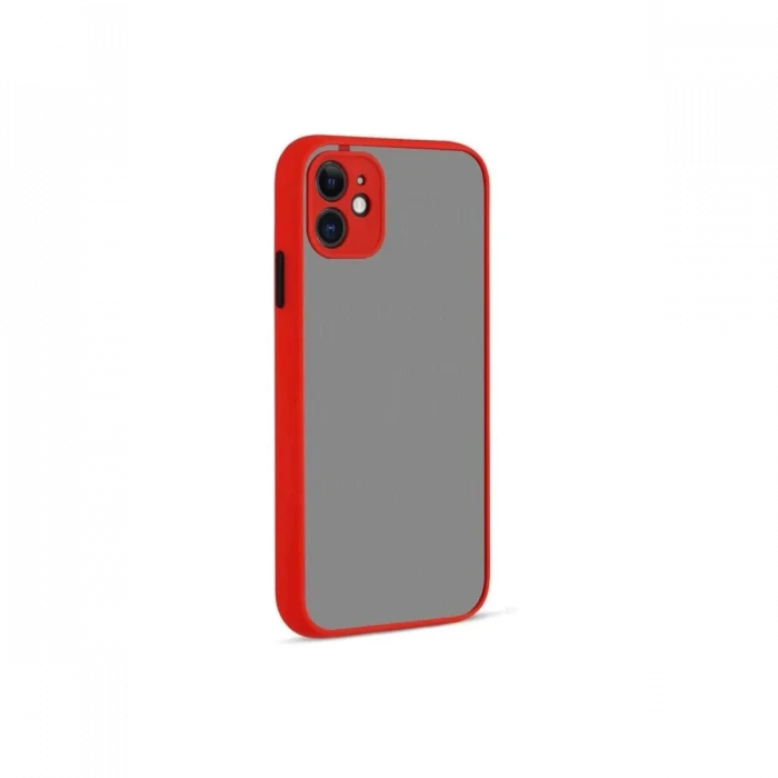 Newface Apple iPhone 12 Kılıf Montreal Silikon Kapak - Kırmızı