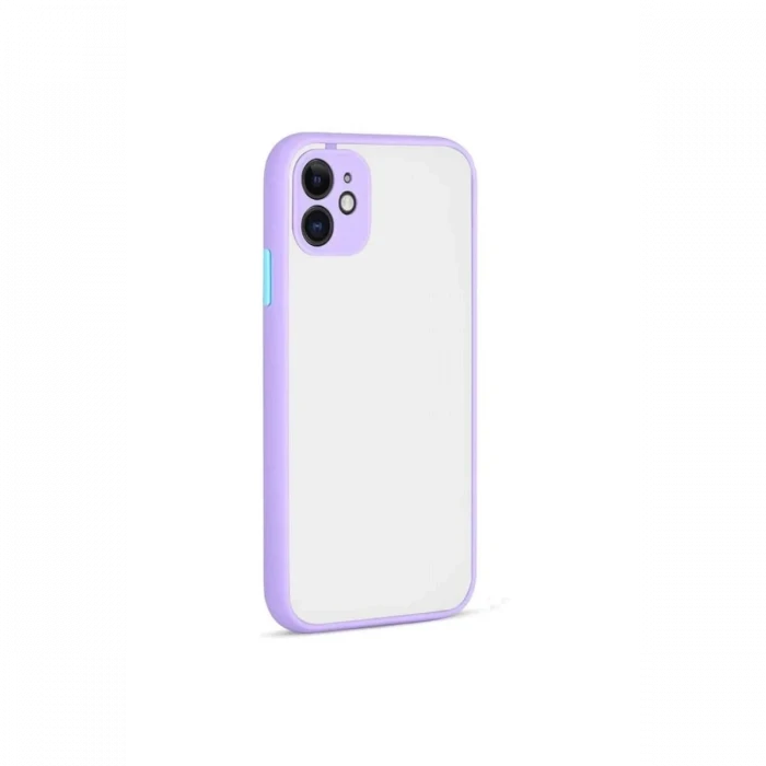 Newface Apple iPhone 12 Kılıf Montreal Silikon Kapak - Mor