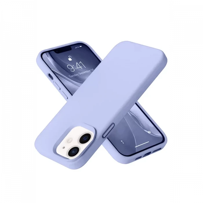 Newface Apple iPhone 12 Kılıf Nano içi Kadife Silikon - Lila