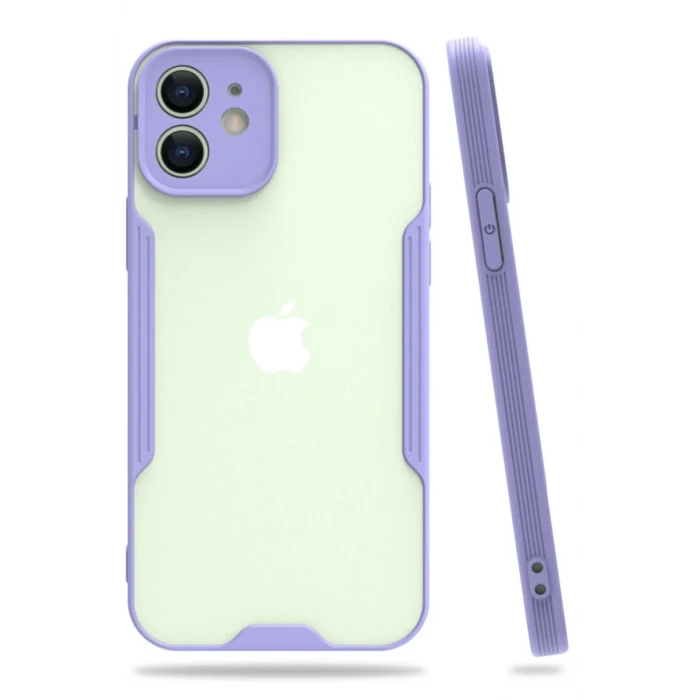 Newface Apple iPhone 12 Kılıf Platin Silikon - Lila
