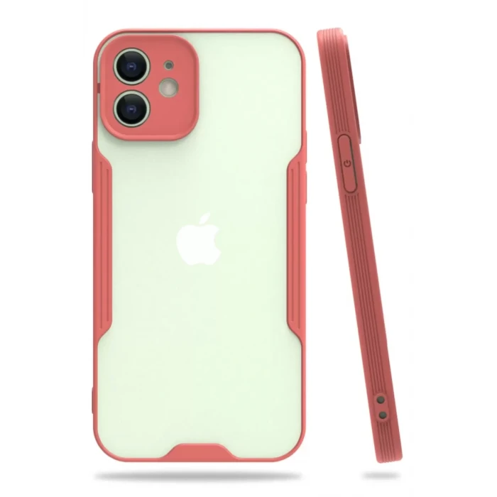 Newface Apple iPhone 12 Kılıf Platin Silikon - Pembe