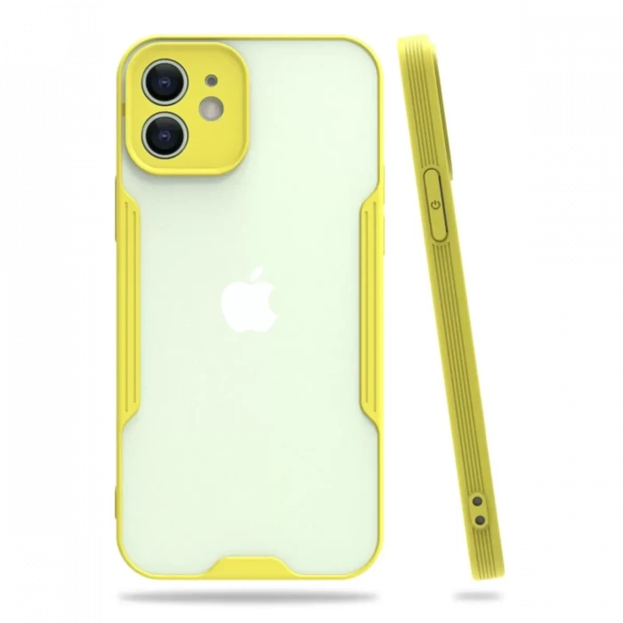 Newface Apple iPhone 12 Kılıf Platin Silikon - Sarı