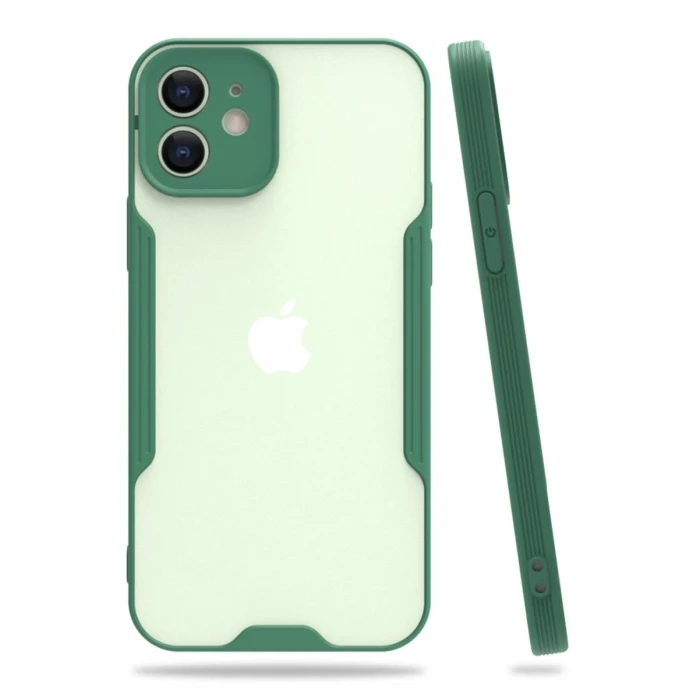 Newface Apple iPhone 12 Kılıf Platin Silikon - Yeşil