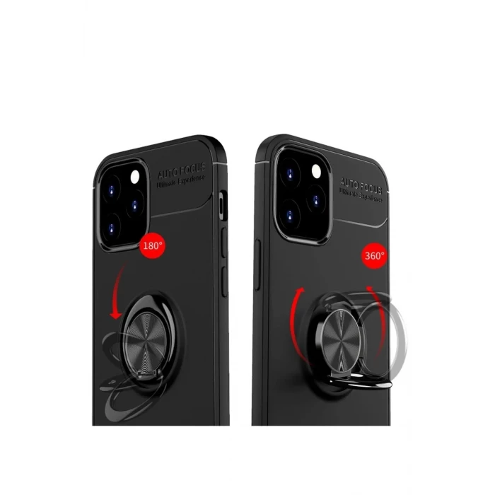 Newface Apple iPhone 12 Kılıf Range Yüzüklü Silikon - Mavi