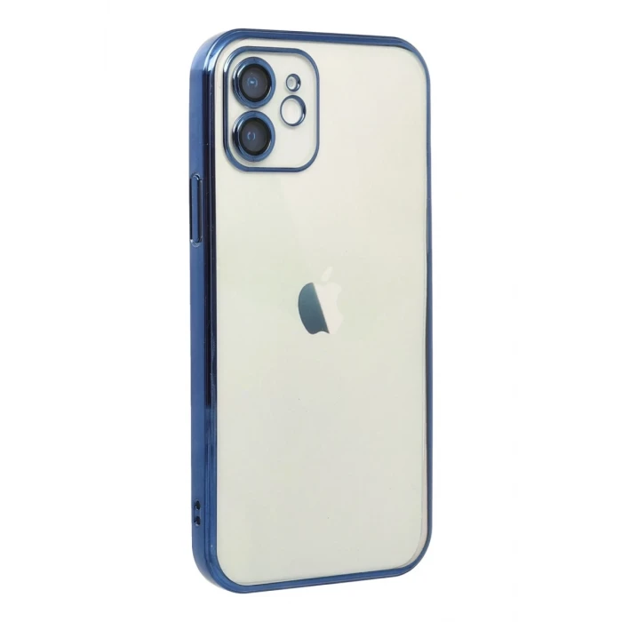 Newface Apple iPhone 12 Kılıf Razer Lensli Silikon - Lacivert