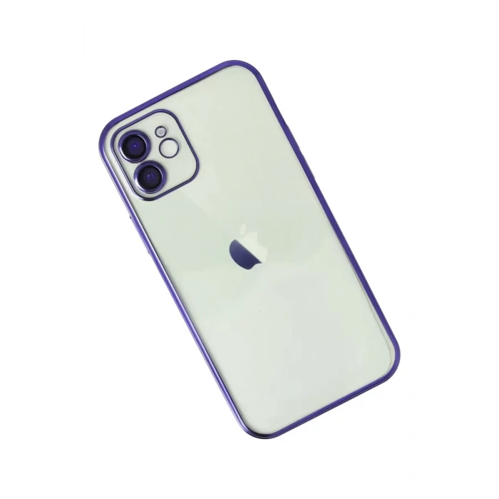 Newface Apple iPhone 12 Kılıf Razer Lensli Silikon - Mor