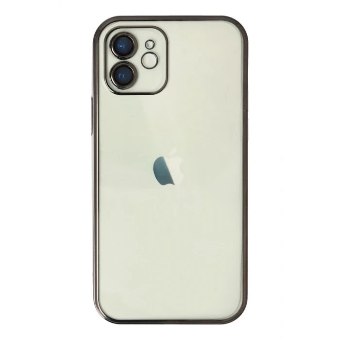 Newface Apple iPhone 12 Kılıf Razer Lensli Silikon - Siyah