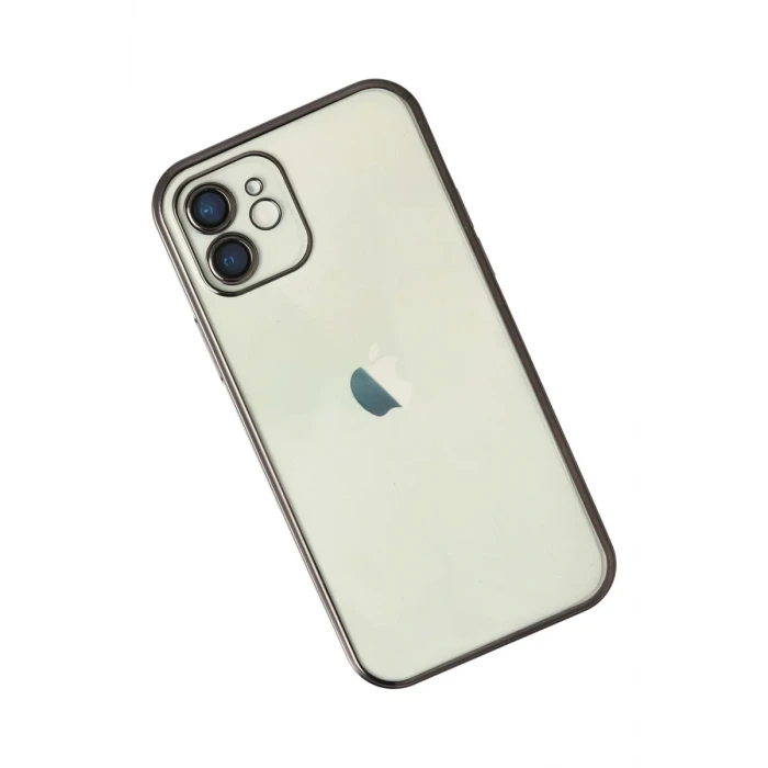 Newface Apple iPhone 12 Kılıf Razer Lensli Silikon - Siyah