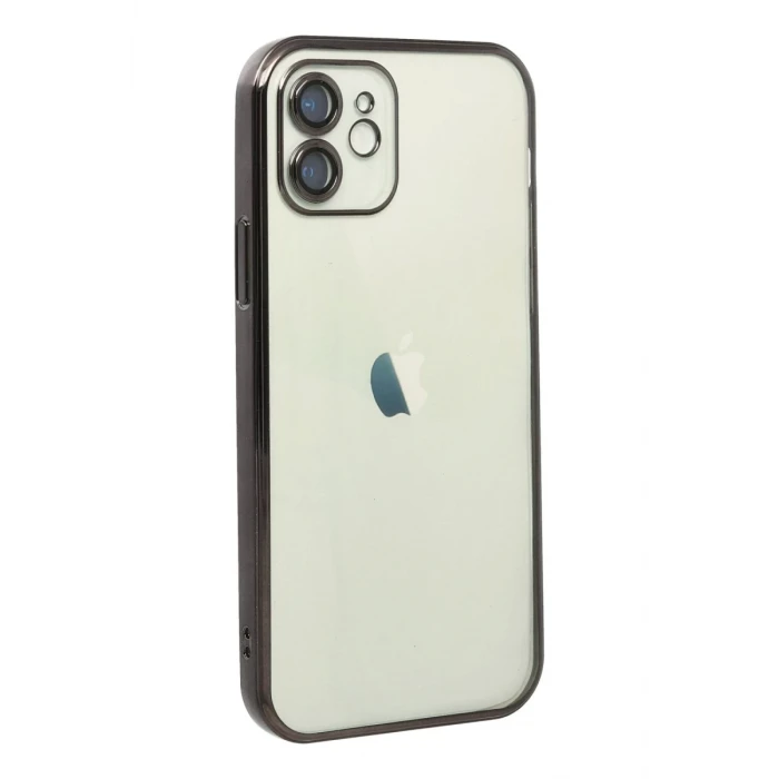 Newface Apple iPhone 12 Kılıf Razer Lensli Silikon - Siyah
