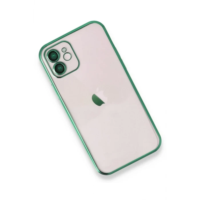 Newface Apple iPhone 12 Kılıf Razer Lensli Silikon - Yeşil