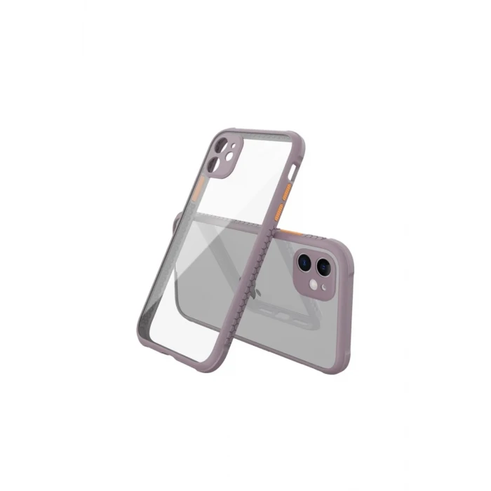 Newface Apple iPhone 12 Mini Kılıf Miami Şeffaf Silikon - Açık Mor