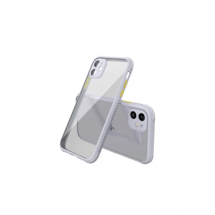Newface Apple iPhone 12 Mini Kılıf Miami Şeffaf Silikon - Lila