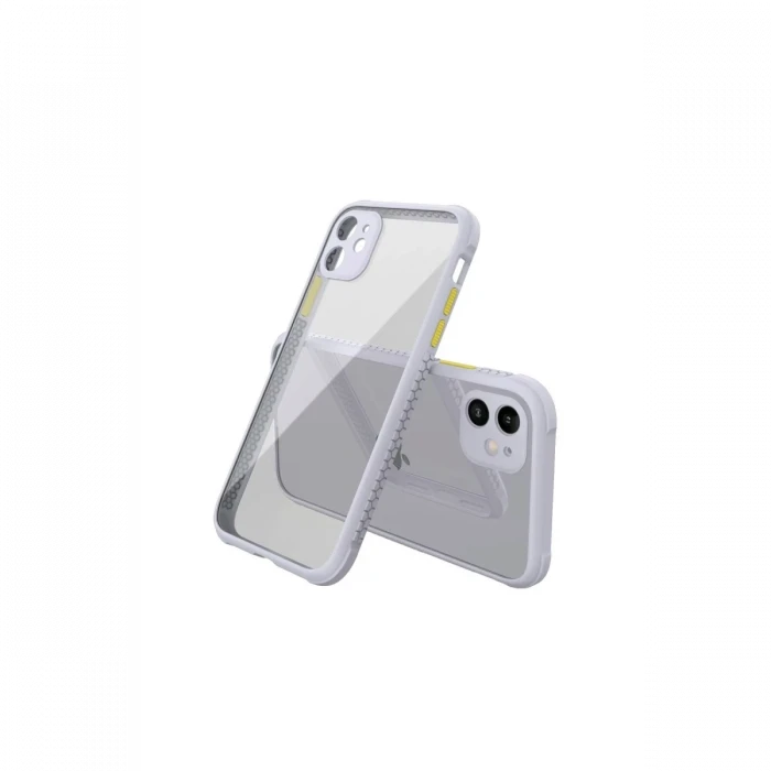 Newface Apple iPhone 12 Mini Kılıf Miami Şeffaf Silikon - Lila